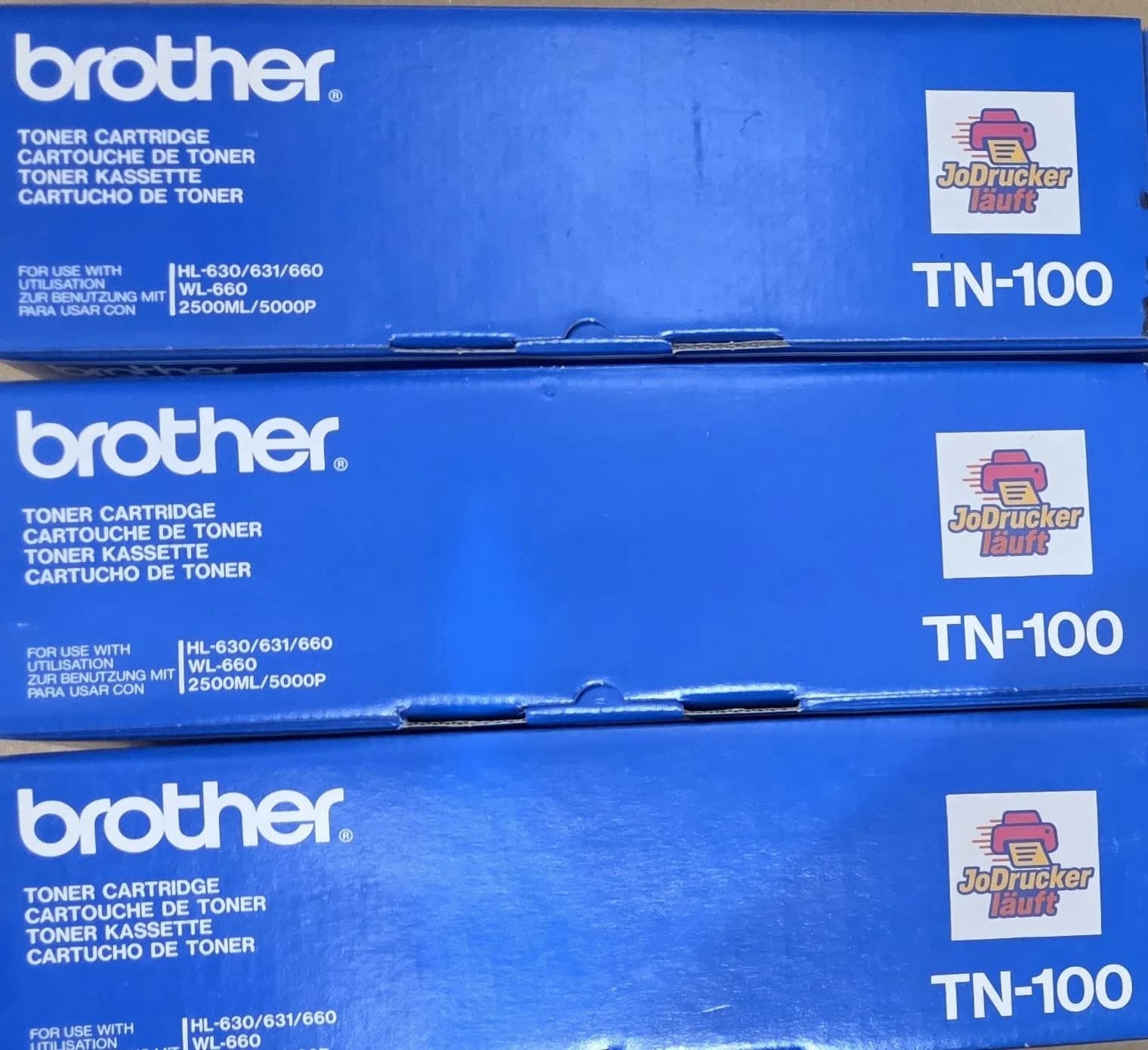 3 x Original Brother Toner schwarz TN-100 HL 600 630 640 645 655 660 662 631 OVP