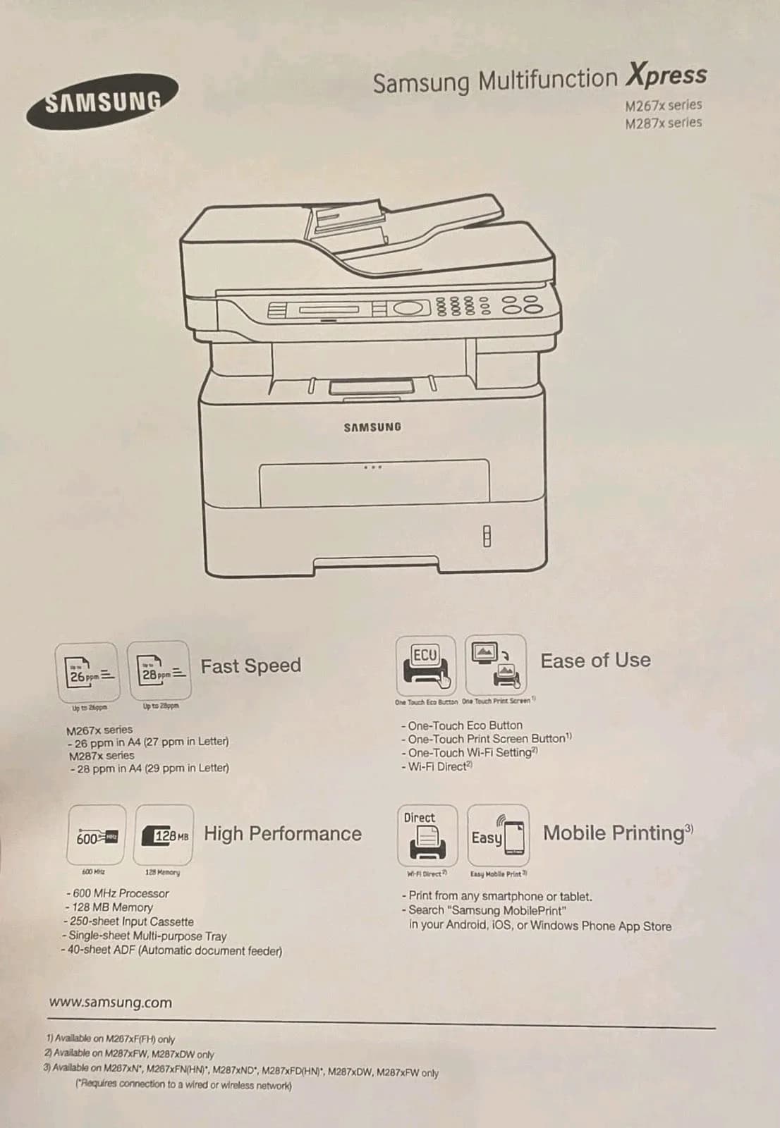 Samsung Xpress M2675FN Laser 4-in-1 Multifunktionsdrucker ADF LAN USB 2.0 Win 11
