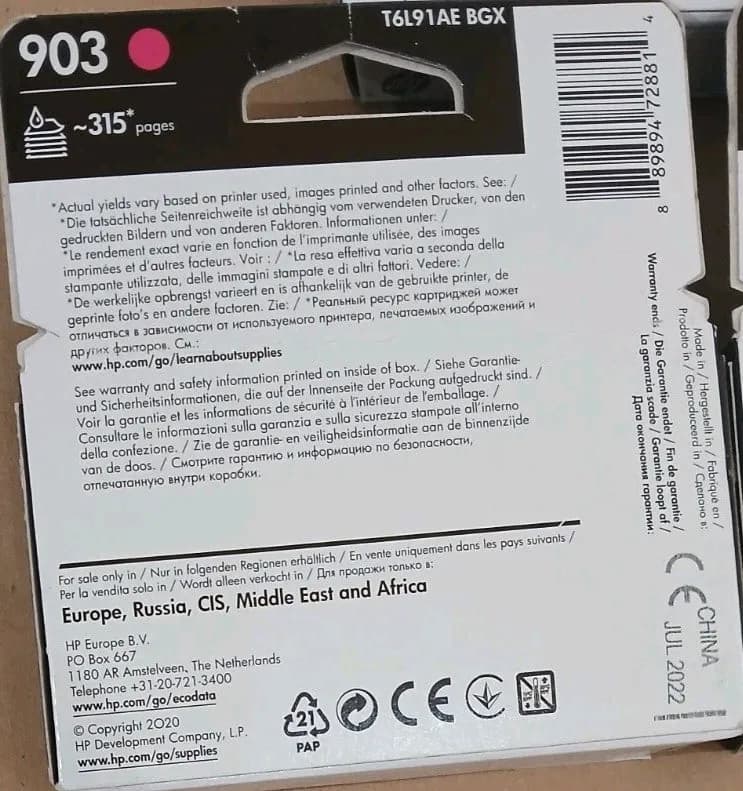 3x Original HP Tintenpatrone Farbe 903 für Officejet 6900 6950 6860 6970 6975