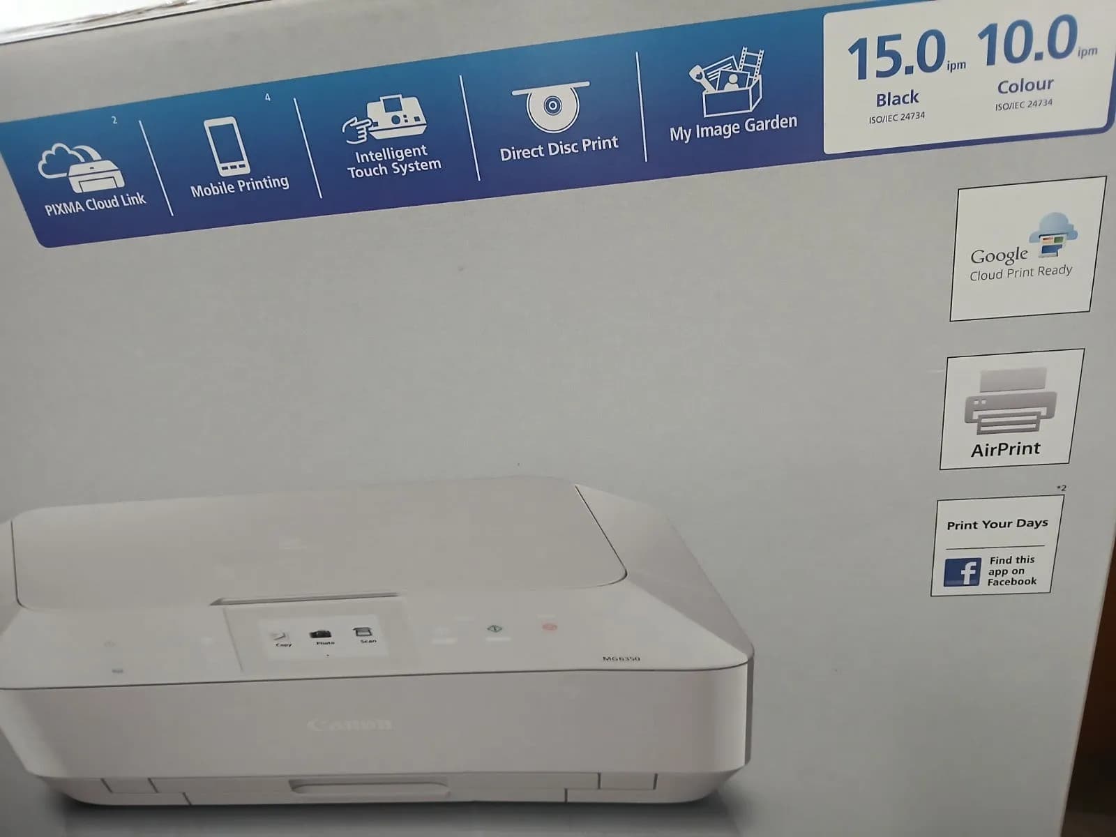 Canon Pixma MG6350 Drucker WHITE wie Neu! Unbenutzt & Vollständig! Blitzversand!
