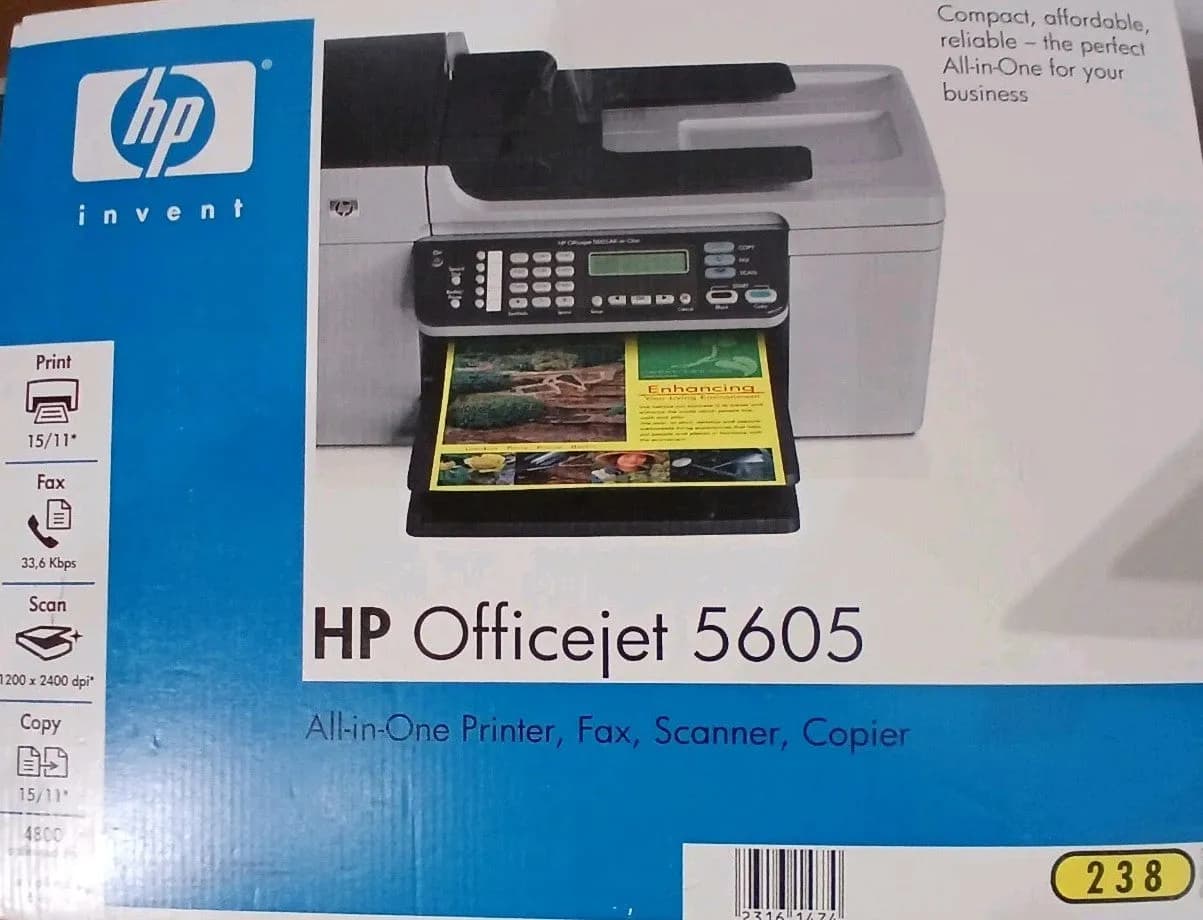 HP OfficeJet 5605 Tintenstrahldrucker 4-in-1-Multifunktionsgerät ADF USB Win 10
