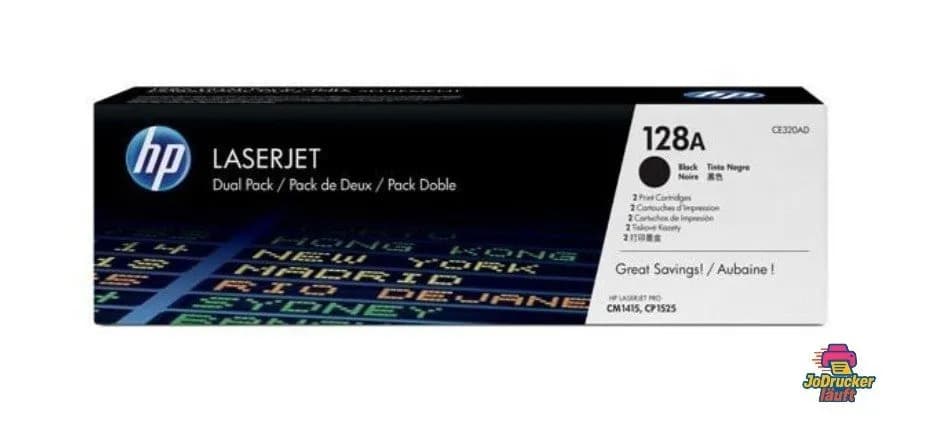 Original HP 128A Schwarz Black Dual Pack mit 2x Toner (CE320A) Tonerkartusche