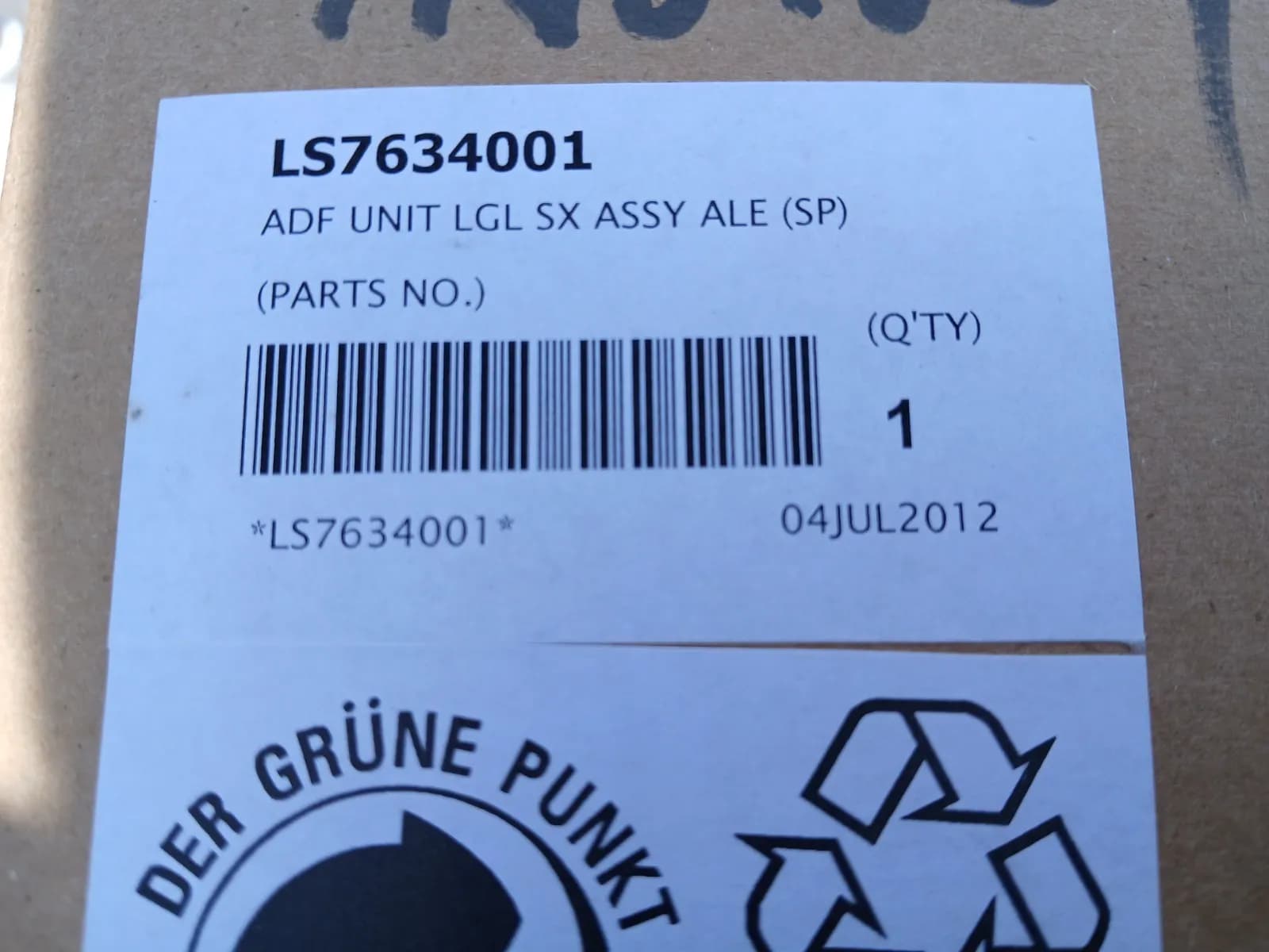 Original Brother ADF Teilenr.: LS7634001 für MFC 8480 DCP 8080 Unbenutzt P1