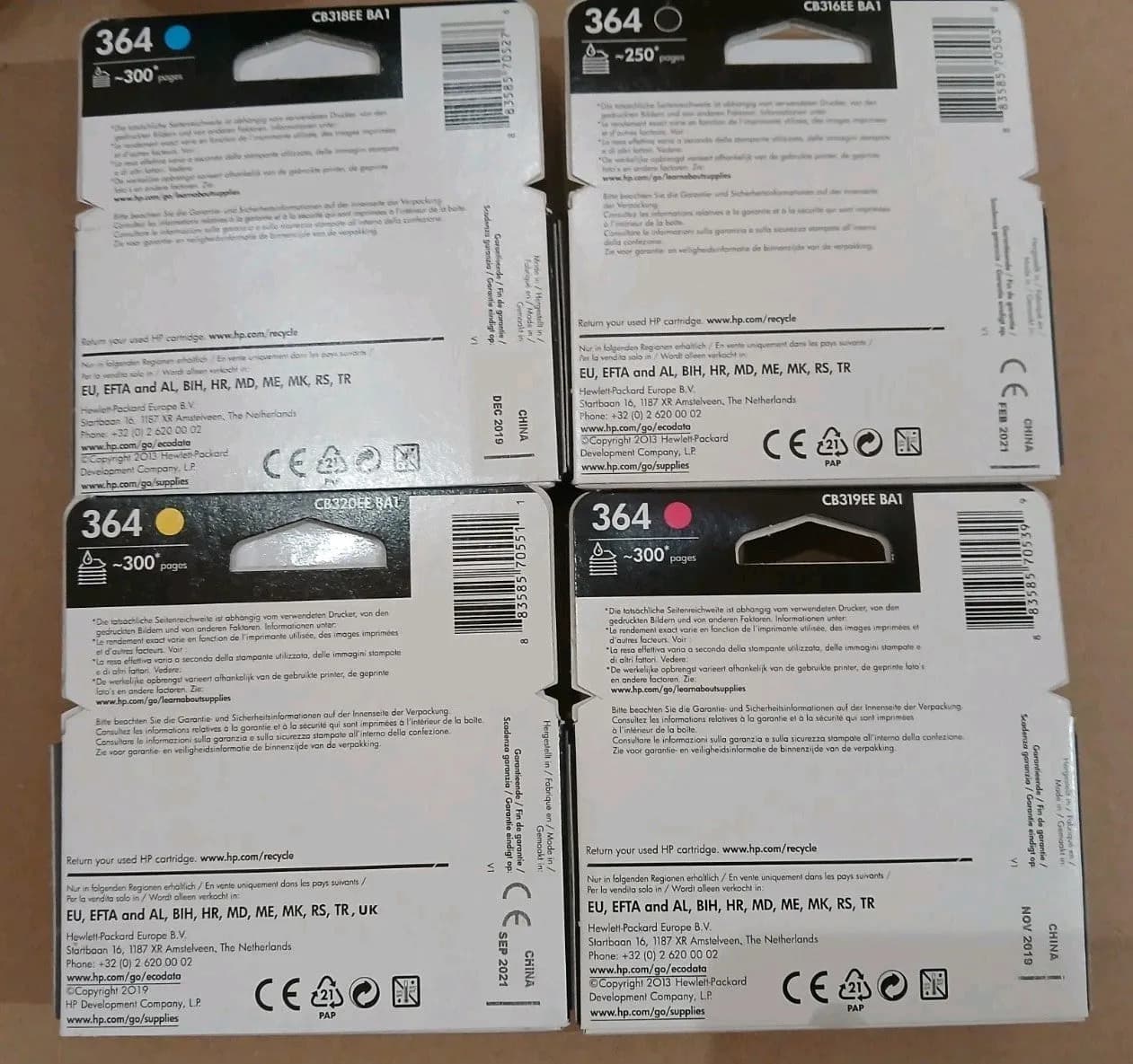 Original HP 364 Tintenpatrone 4x für HP Deskjet 3520 Serie Photosmart B109A