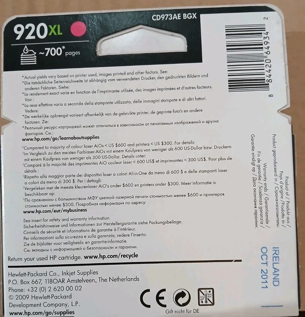 Original HP Tintenpatrone 920XL Multipack für Office Jet 6000 6500 7000 7500 NEU