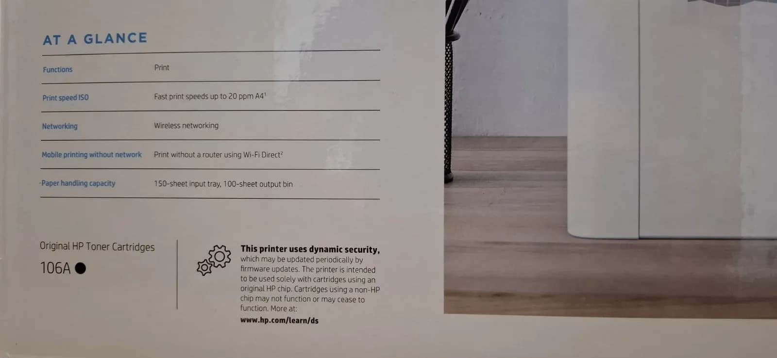 HP Laser 107w S/W Laserdrucker USB A4 Netzwerk Wlan Airprint HP ePrint Win 11