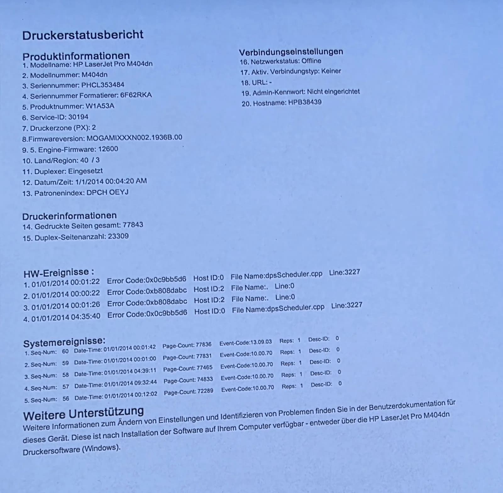 HP LaserJetPro M404dn S/W Laserdrucker Netzwerk Lan Duplex Airprint MacOS Win 11
