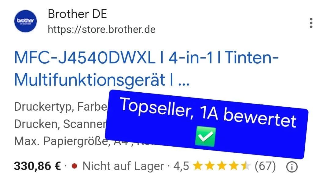 Brother MFC-J4540DWXL 4-in-1 All-In-One-Drucker Duplex ADF Wlan Airprint Win 11