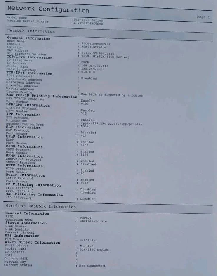 Samsung SCX-3405W SW Laserdrucker Scan Kopie Wi-Fi ADF Mac OS USB 2.0 Win 11