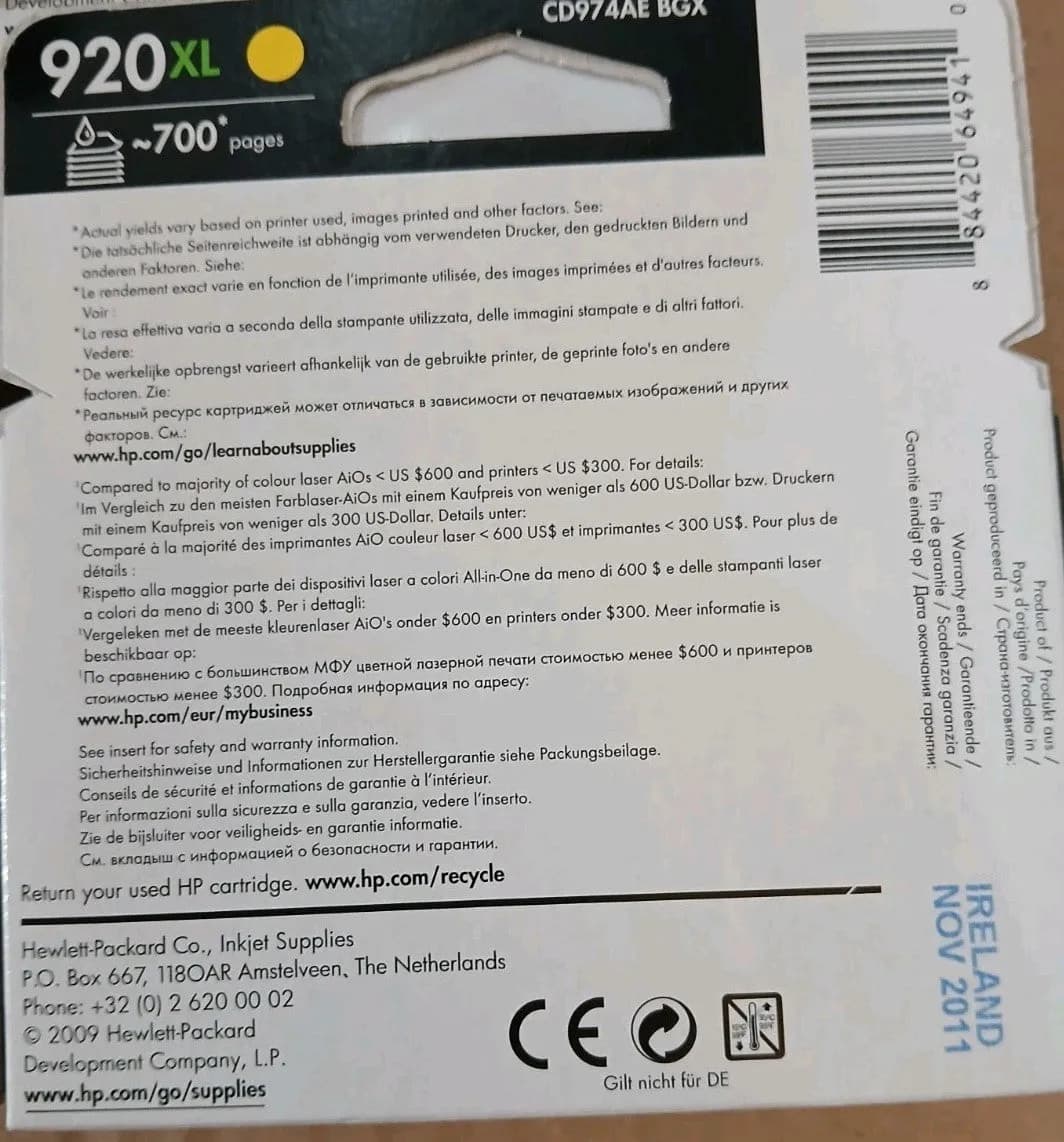 Original HP Tintenpatrone 920XL Multipack für Office Jet 6000 6500 7000 7500 NEU