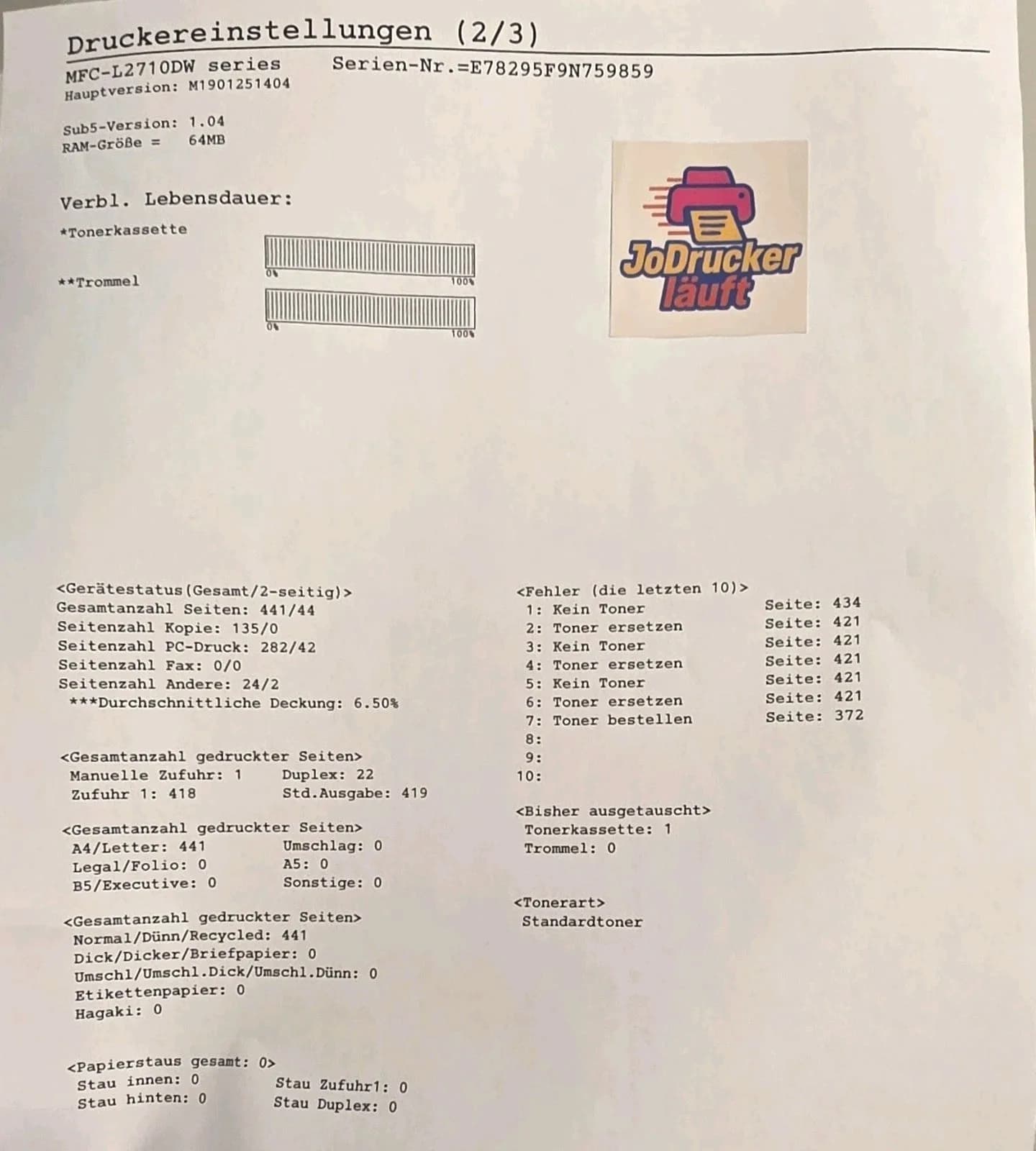 Brother MFC-L2710DW 4in1 S/W Laser-Multifunktionsdrucker Duplex ADF Wlan Win11