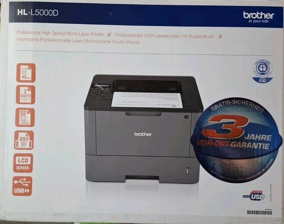 Brother HL-L5000D S/W Laserdrucker Duplex PDF Direkt XPS USB 2.0 Mac OS Win 11