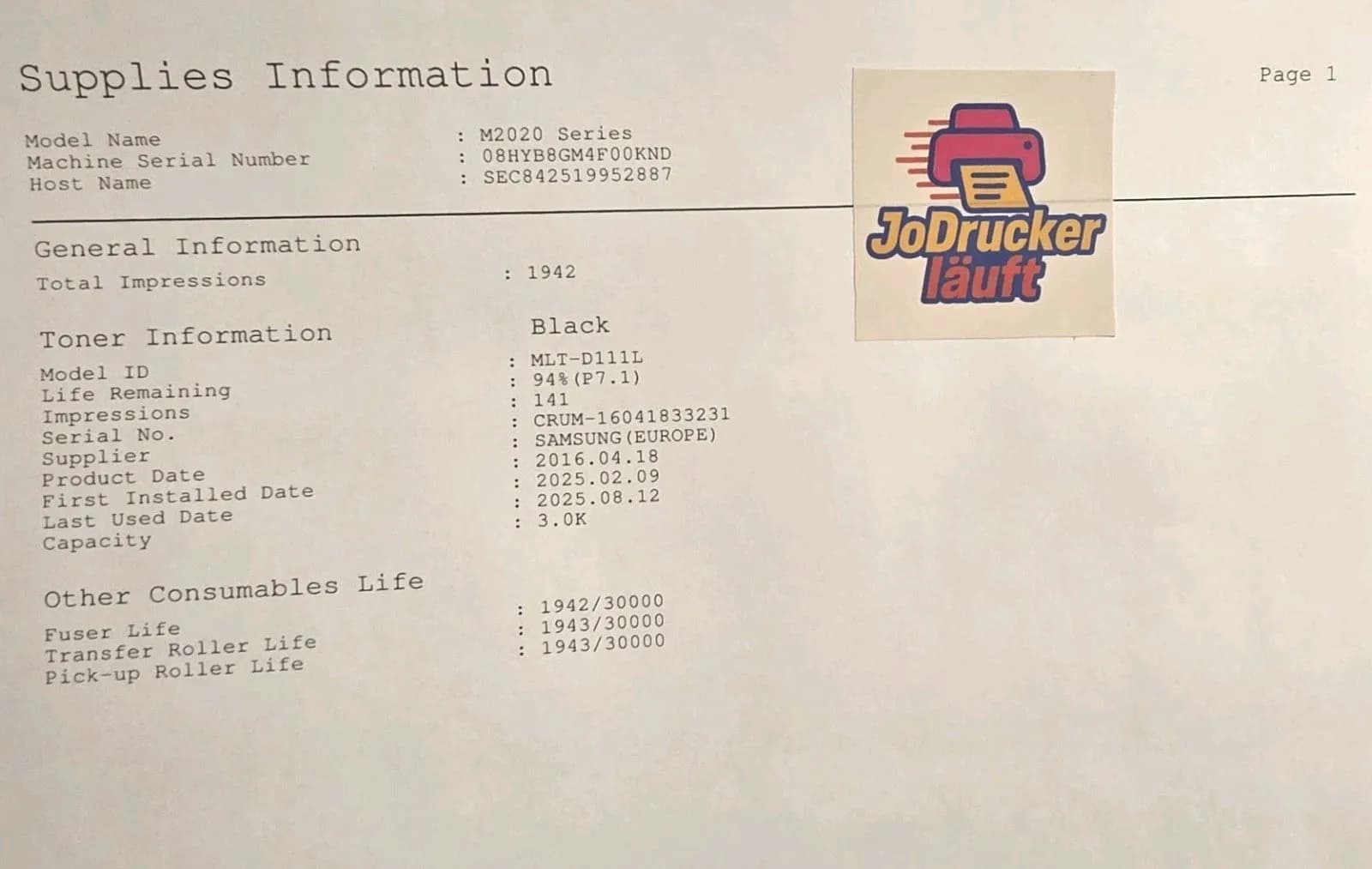 Samsung Xpress M2026W S/W Laserdrucker USB Netzwerk Wi-Fi Direkt Airprint Win 11