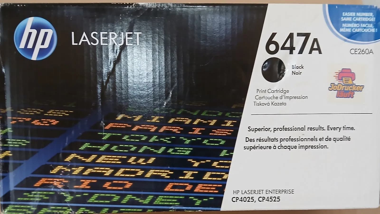 HP Original Toner 647A Schwarz BK CE260A für Laser Jet Enterprise CP4025 CP4525