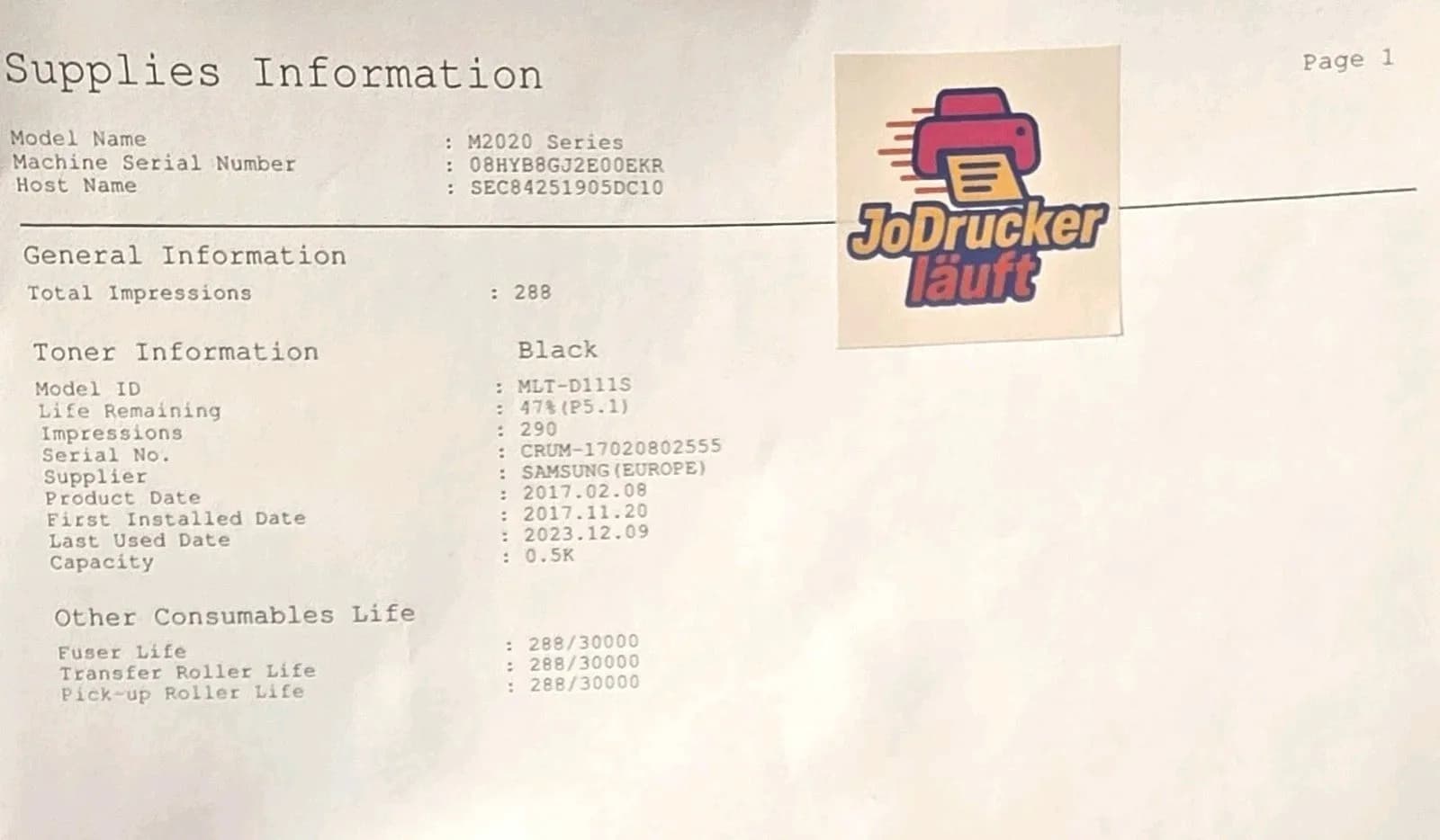 Samsung Xpress M2026W S/W Laserdrucker USB Netzwerk Wi-Fi Direkt Airprint Win 11