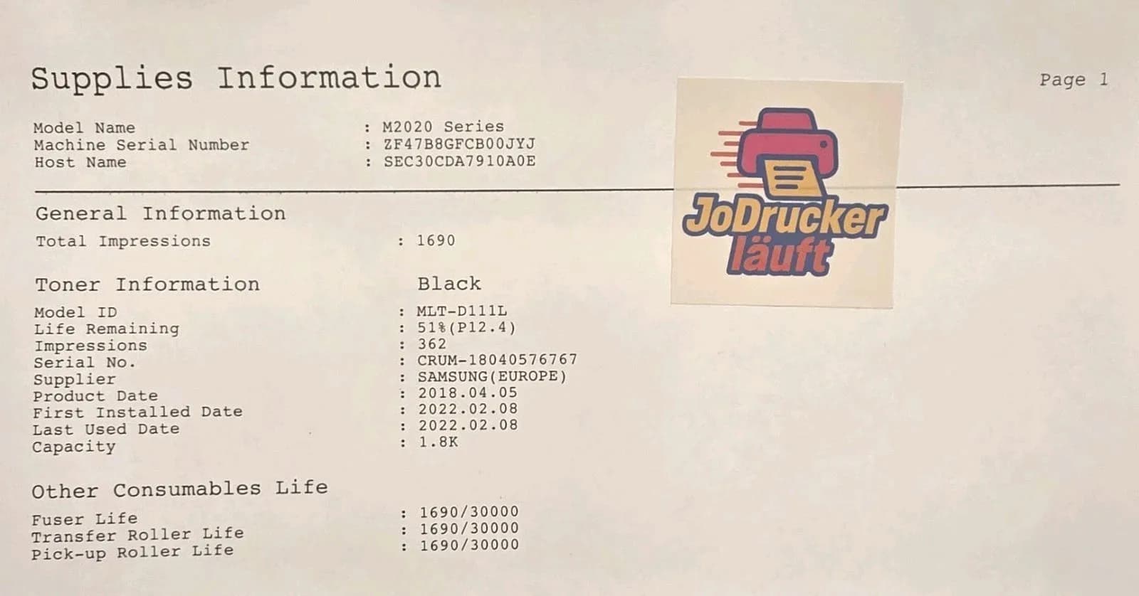 Samsung Xpress M2022W S/W Laserdrucker USB Netzwerk Wi-Fi Direkt Airprint Win 11