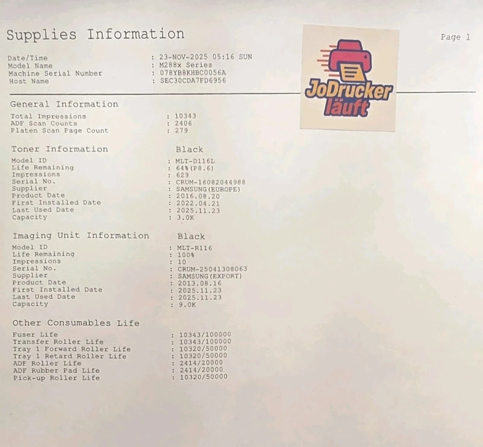Samsung Xpress M2885FW S/ W 4-in-1 Multifunktionsdrucker Wi-Fi Duplex ADF Win 11