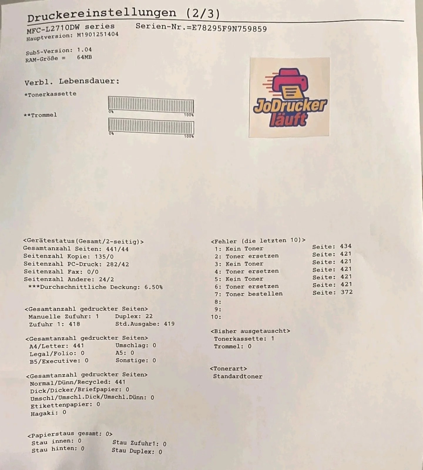 Brother MFC-L2710DW 4in1 S/W Laser-Multifunktionsdrucker Duplex ADF Wlan Win11